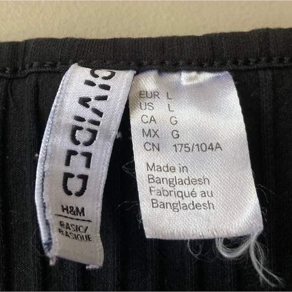 H & M Divided Black V Neck Crop Top L - Picture 6 of 6